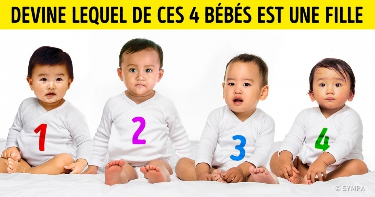 Test psychologique : devine lequel de ces 4 bébés est une fille !