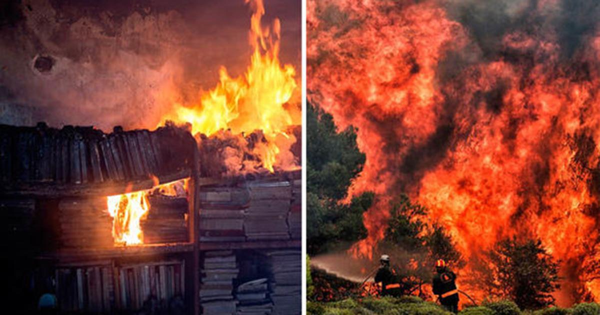 Incendies en Grèce: des touristes en lune de miel piégés par les flammes