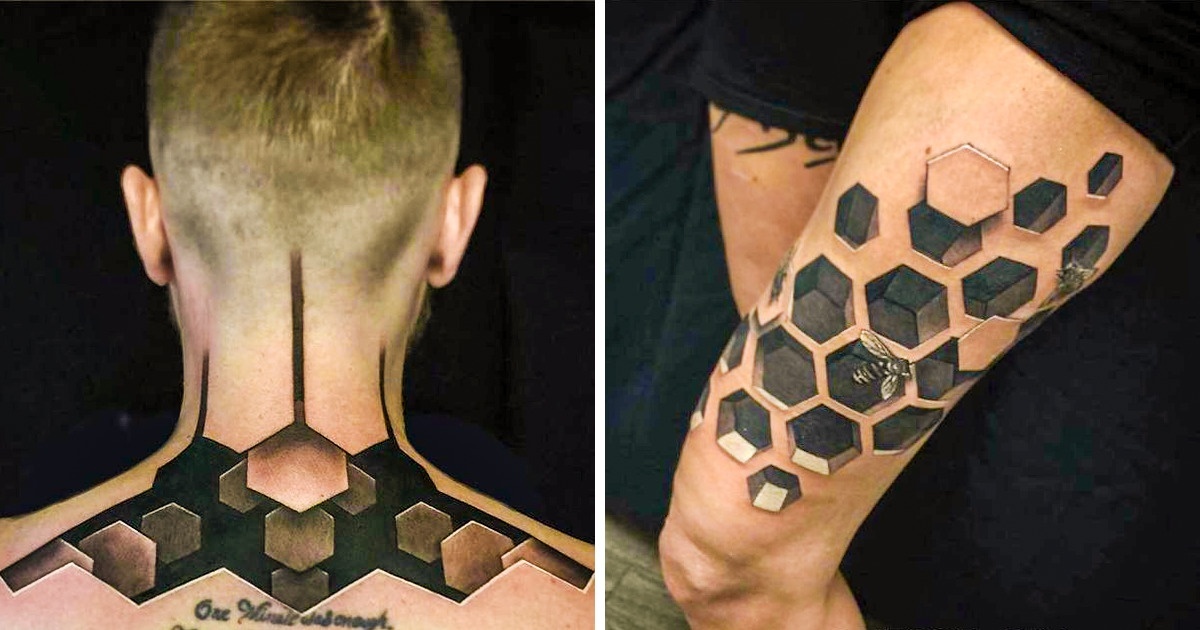 Cet artiste tatoueur crée des illusions d’optique pour dévoiler un monde surréaliste sur la peau