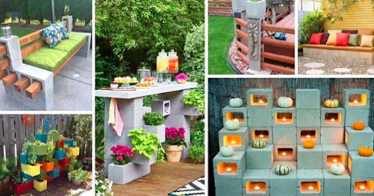 15 façons cool d’utiliser des blocs de ciment dans le jardin