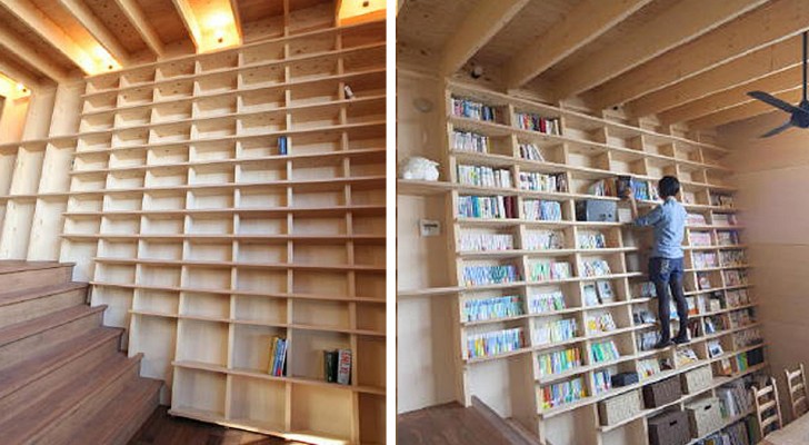 Cette bibliothèque sur laquelle on peut escalader est idéale pour avoir une maison remplie de livres du sol au plafond