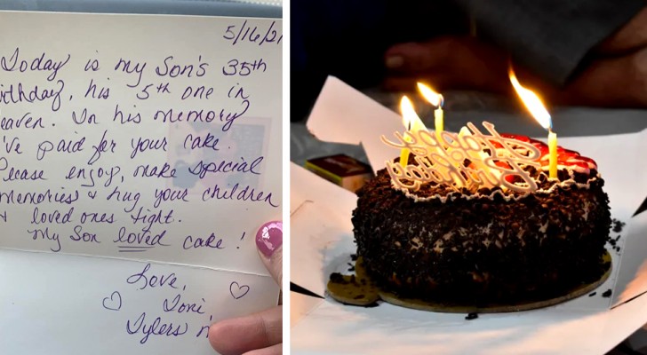 Une inconnue lui paie son gâteau d’anniversaire en mémoire de son fils décédé : ‘Amusez-vous et faites un gros câlin à vos enfants’