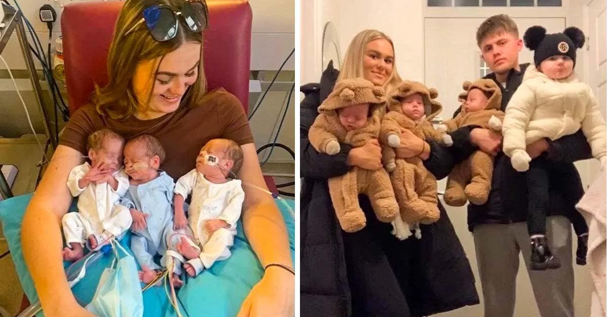 Une jeune fille de 21 ans devient mère de quatre enfants après avoir eu des triplés