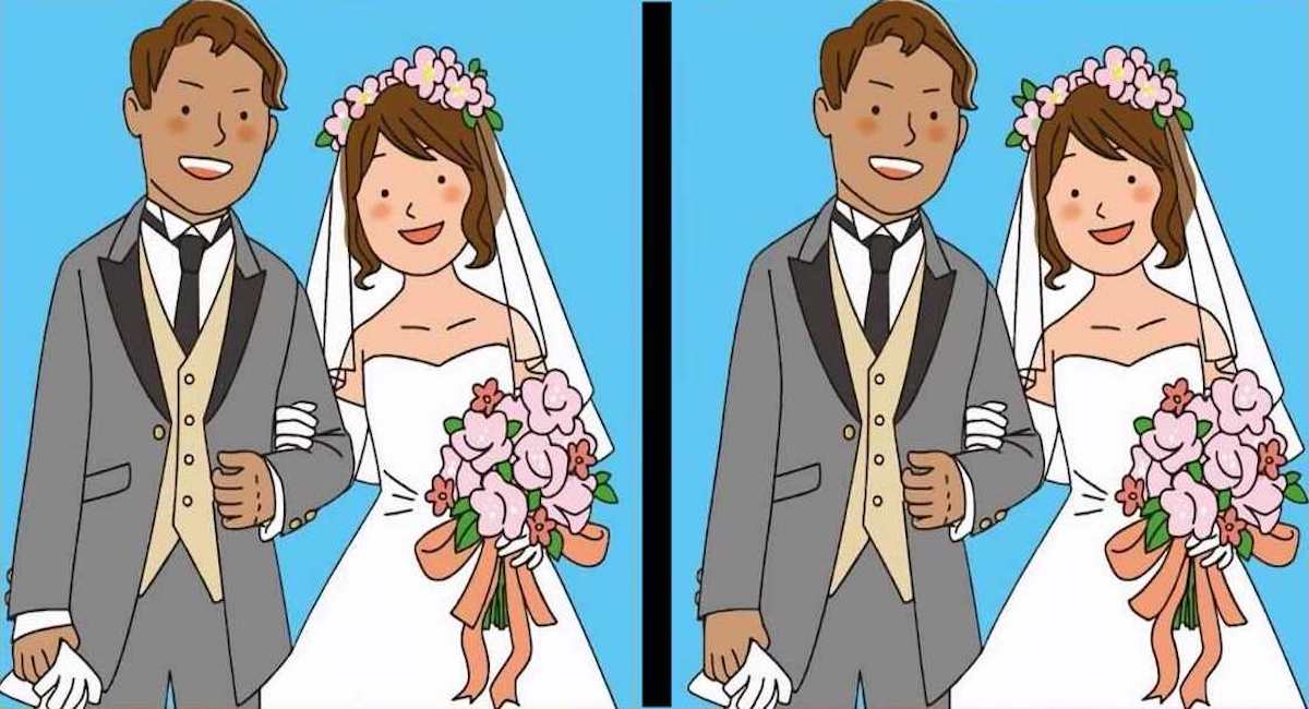 Réussirez-vous à repérer les 3 différences entre les images d’un couple de mariés en 20 secondes ?